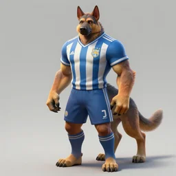 full body a humanoid german shepherd beast - man, wearing soccer suit, highly detailed portrait, digital painting, artstation, concept art, smooth, sharp foccus ilustration, artstation