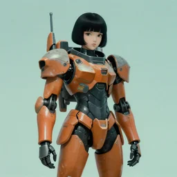 portrait of a mecha cyborg knight astronaut girl, by hajime sorayama, teal orange, muted colors, studio light, cinematic light