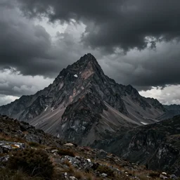landscape photography by marc adamus, surrealism, mountain, like demon, dark clouds