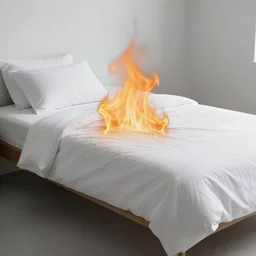 bed on fire photo