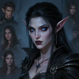 dark elf vampire princess with fangs, highly detailed, d & d, fantasy, highly detailed, digital painting, trending on artstation, concept art, sharp focus, illustration, global illumination, ray tracing, realistic shaded, art by artgerm and greg rutkowski and fuji choko and viktoria gavrilenko and hoang lap