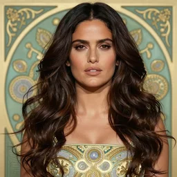 salma hayek, portrait, art nouveau