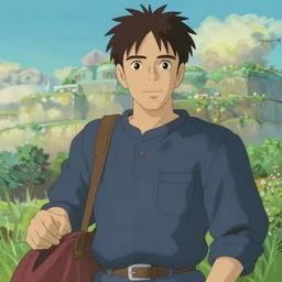 michael keaton as an anime character from studio ghibli. beautiful. 4 k.