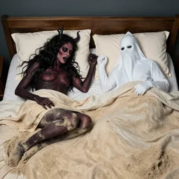 A realistic sleep demon fighting the Sandman