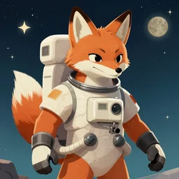 retro pulp space fox astronaut, artstation, cgsociety
