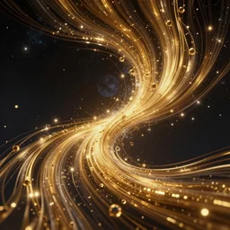 beautiful Korean theme interstellar space in a Luxurious flow of golden emotions in an everlasting serene of elegancy, dramatically in the art style of James Jean, octane render, 3d blender, rgb, 4k quality