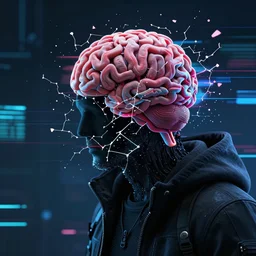 glitch art of a hacker's mind shattering in cyberspace detailed realistic hd 8 k high resolution