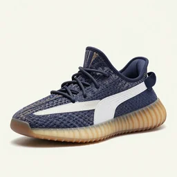 a sneaker, casual, yeezy, puma, balenciaga, award - winning photo, 4 k, white background, sharp focus, high key lighting