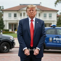 Donald Trump in handcuffs at Mar-a-Lago, FBI