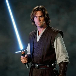 Tony Hawk as Anakin Skywalker with lightsaber, 35mm photgraphy