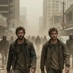 post apocalyptic dust storm in a crowded city, jordan grimmer and noah bradley