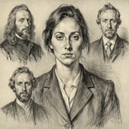 charcoal drawing portrait of a woman in suit by lucian freud, jenny saville, rembrandt and raphael and edward hopper