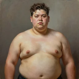 A portrait of a powerful and stout attractive non-binary person, oil painting, majestic, detailed, high resolution