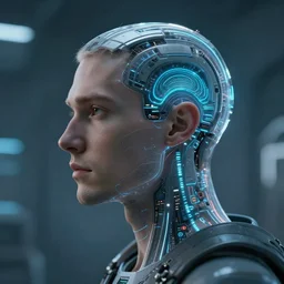 human living in 22nd century mind uploading himself