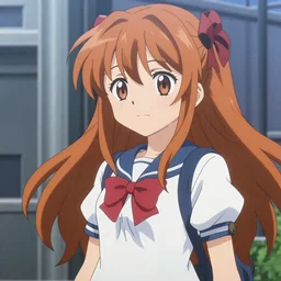 Anime key frame of Monika, from DDLC