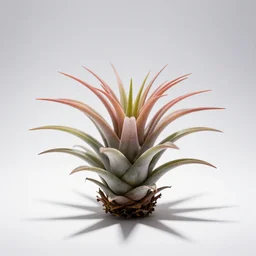 colorful air plant, studio photography, full body, isolated on a pure white background, centered, entire subject in frame, sharp focus, soft studio lighting