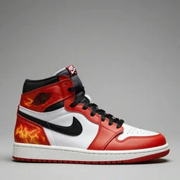 Air Jordan 1 high, flame, 4k