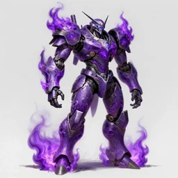 Character design sketch Humanoid Mecha with body made of Purple Lava and fire, concept art character, By, Damascus Apparel, Heri Irawan, d&d art, fantasy, painted, 4k, high detail, sharp focus, trend in artstation