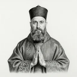 pencil drawing of an orthodox priest