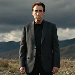 detailed ultrarealistic medium shot photography of nicholas cage neo in matrix cinematic