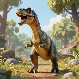 Photo realistic dancing Dutch dinosaurs