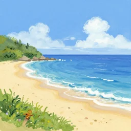 sketch of an beach and ocean by jim'll paint it, in microsoft paint, windows 9 5