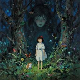 surreal mystic fairytale digital painting masterpiece, haunting beautiful brush strokes, painted by Moebius and Hayao Miyazaki and Akira Toriyama