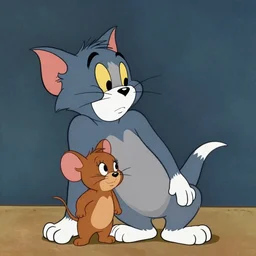 Real-life Tom and Jerry, painted by by René Magritte