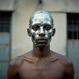 a jamaican cyborg, portrait, 3 5 mm film, by nick knight