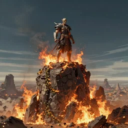 Tiamat standing on top of the world getting ready to burn it to the ground, digital art, wide shot, 8k