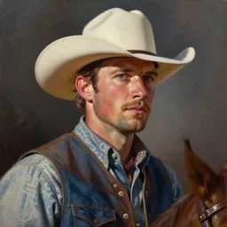 a beautiful painting of a cowboy by john coleman