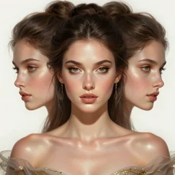 symmetry portrait of brunette princess, glam, deco, glowing skin, intricate, elegant, highly detailed, digital painting, artstation, concept art, smooth, sharp focus, illustration, art by artgerm and greg rutkowski and fra angelico and unreal engine 5