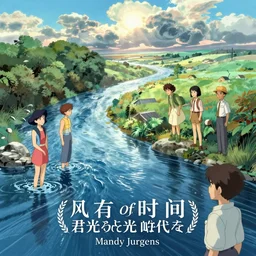 memorable animation key shot, the river of time, never seeing the light of day, by mandy jurgens, by satoshi kon, ilya repin, lena aenami, shinji kimura, daylight pastel color palette