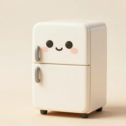 cute FRIDGE with human features, super cute, tiny , adorable, awww aspiring, very cute