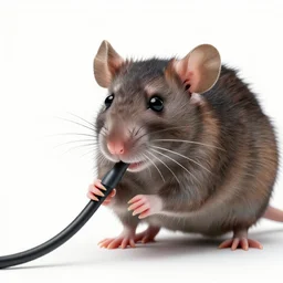 photo, furry antropomorphic rat - woman with emma watson face eats thick internet cable! highly detailed, intricate details