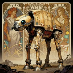 comic book illustration, star wars AT-AT on hoth, cyberpunk concept art by artgerm and Alphonse Mucha and Moebius, highly detailed, intricate, sci-fi, sharp focus, Trending on Artstation HQ, deviantart