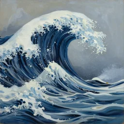a painting of a tsunami, by roberto ferri, by austin osman spare, a delicate oilpainting, highly ornamental