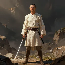 Cristiano Ronaldo as a Jedi, artstation, concept art, illustration