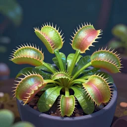 a venus flytrap, colorful, beatifuly, highly detailed digital art