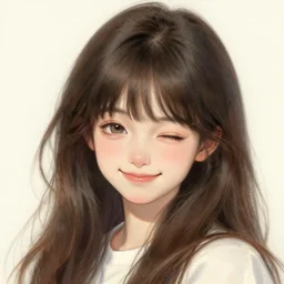 a detailed portrait of an adorable anime girl, winking, smile coy, painting by gaston bussiere, craig mullins, j. c. leyendecker