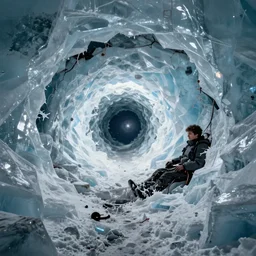 ain aincient snowden icelair tunnel meltong antrior anto into an 4 4 d perspectivroo perspective roomy mayde ofic of ice gahalaxiere sturry cozmiss, 8 k antisurreaubismadstractiomposition, 8 k