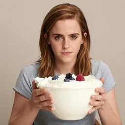 emma watson emerging from her yogurt tomb