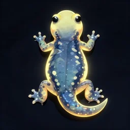 glowing salamander, symmetrical, highly detailed, digital art, sharp focus, trending on art station, anime art style