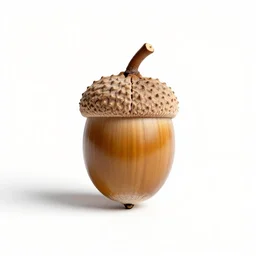 white acorn, studio photography, full body, isolated on a pure white background, centered, entire subject in frame, sharp focus, soft studio lighting