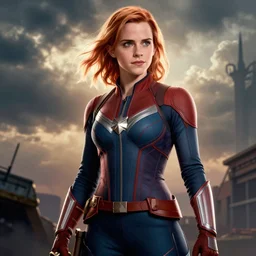 comic book style art of Emma Watson as Kate Bishop Hawkeye