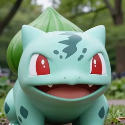 closeup potrait of bulbasaur in central park, natural light, sharp, detailed face, magazine, press, photo, Steve McCurry, David Lazar, Canon, Nikon, focus