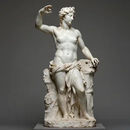 italian greek sculpture wearing painter clothes, artstation, by greg rutkowski, 4 k, hyperdetailed, hyperrealistic,