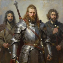 portrait a powerful knight shaman warrior, oil on canvas, by jeffrey catherine jones and enki bilal and winslow homer