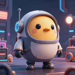 Cheburashka, cyberpunk 4k 3d art