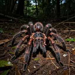 Giant tarantula trailcam footage nightvision forest